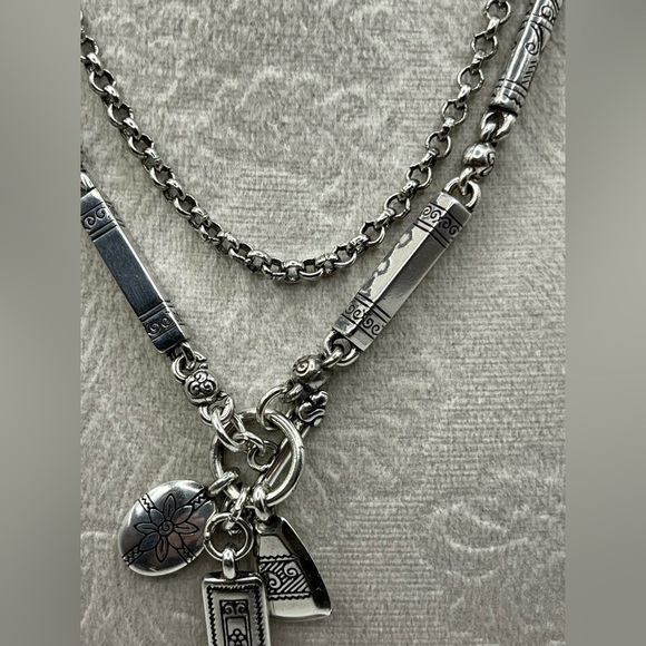 Brighton Charm Necklace Long 32” Length Toggle Closure Vintage Brighton - Picture 6 of 14